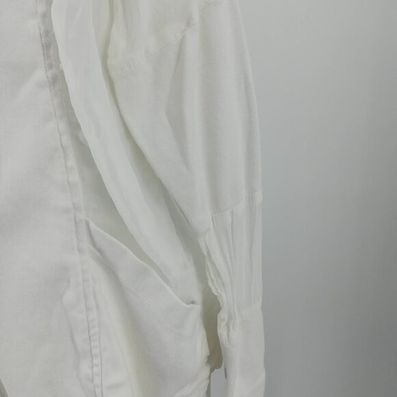 Barbara Lesser White Open Front Cardigan Size S - Picture 5 of 12
